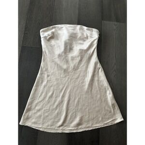 Princess Polly Dress Womens 10 Champagne Jasmyn Mini Satin Tie Back NWT